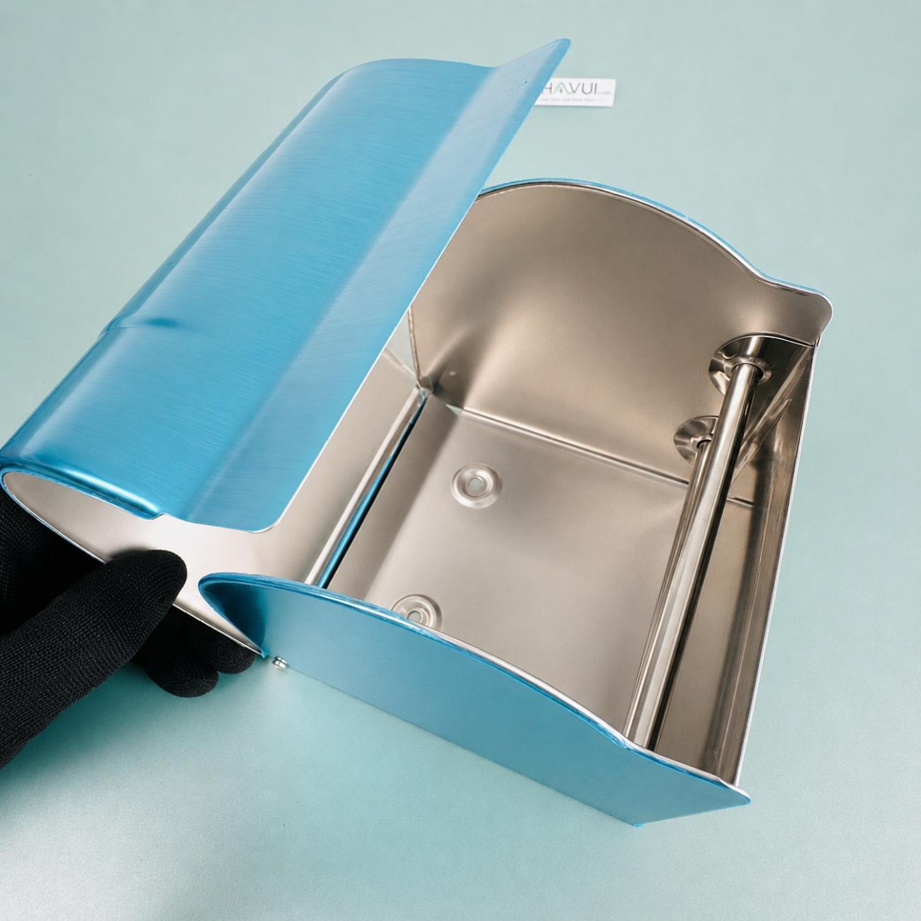 Hộp giấy vệ sinh inox có nắp che – dùng treo cuộn giấy trong phòng tắm, nhà vệ sinh